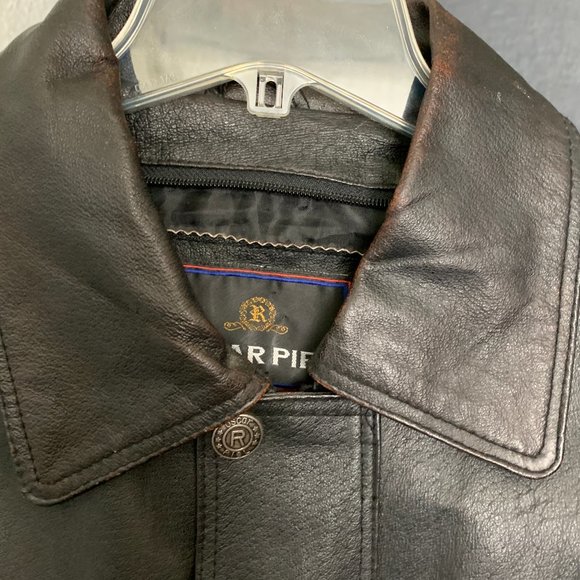 OSCAR PIEL Vintage Men's Leather Motorcycle Coat (Size XL) - Picture 3 of 9